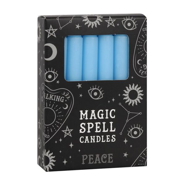 CONFEZIONE DA 12 CANDELE MAGICHE "PACE" AZZURRE