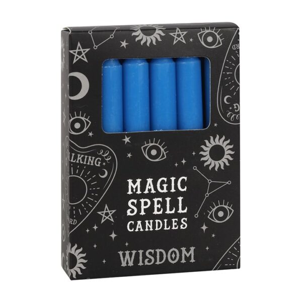 CONFEZIONE DA 12 CANDELE MAGICHE BLU "SAGGEZZA"